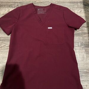 Figs Women's Burgundy Scrub Top